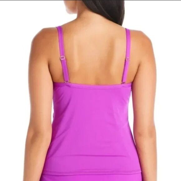 Bleu Rod Beattie Tankini Top Lets Get Twisted Underwire Purple 12D - Picture 2 of 6